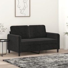 vidaXL Divano a 2 Posti Nero 120 cm in Velluto