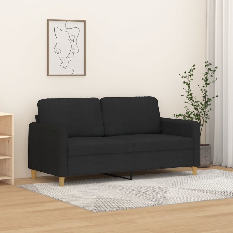 vidaXL Divano a 2 Posti Nero 120 cm in Tessuto vidaXL Divano a 2 Posti Nero 120 cm in Tessuto