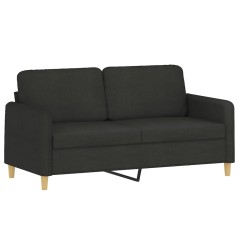 vidaXL Divano a 2 Posti Nero 120 cm in Tessuto