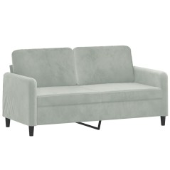 vidaXL Divano a 2 Posti Grigio Chiaro 140 cm in Velluto