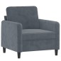 vidaXL Poltrona Grigio Scuro 60 cm Velluto vidaXL Poltrona Grigio Scuro 60 cm Velluto