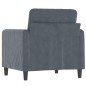 vidaXL Poltrona Grigio Scuro 60 cm Velluto vidaXL Poltrona Grigio Scuro 60 cm Velluto