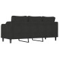 vidaXL Divano a 3 Posti Nero 180 cm in Tessuto vidaXL Divano a 3 Posti Nero 180 cm in Tessuto