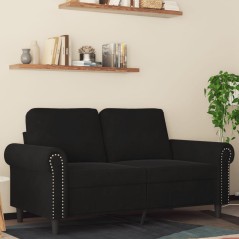 vidaXL Divano a 2 Posti Nero 120 cm in Velluto