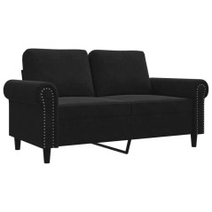vidaXL Divano a 2 Posti Nero 120 cm in Velluto