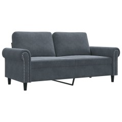 vidaXL Divano a 2 Posti grigio scuro140 cm in Velluto