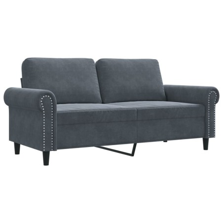 vidaXL Divano a 2 Posti grigio scuro140 cm in Velluto