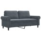 vidaXL Divano a 2 Posti grigio scuro140 cm in Velluto