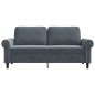 vidaXL Divano a 2 Posti grigio scuro140 cm in Velluto