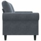 vidaXL Divano a 2 Posti grigio scuro140 cm in Velluto