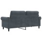 vidaXL Divano a 2 Posti grigio scuro140 cm in Velluto