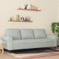 vidaXL Divano a 3 Posti Grigio Chiaro 180 cm in Velluto vidaXL Divano a 3 Posti Grigio Chiaro 180 cm in Velluto