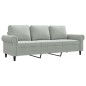 vidaXL Divano a 3 Posti Grigio Chiaro 180 cm in Velluto vidaXL Divano a 3 Posti Grigio Chiaro 180 cm in Velluto