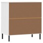 Credenza con 3 Cassetti Bianca 77x40x79,5cm Legno Massello OSLO Credenza con 3 Cassetti Bianca 77x40x79,5cm Legno Massello OSLO