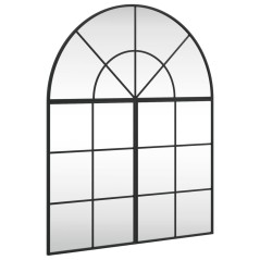 vidaXL Specchio da Parete Nero 80x100 cm Arco in Ferro