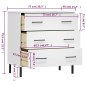 Credenza con 3 Cassetti Bianca 77x40x79,5cm Legno Massello OSLO Credenza con 3 Cassetti Bianca 77x40x79,5cm Legno Massello OSLO