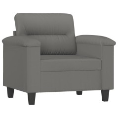 vidaXL Poltrona Grigio Scuro 60 cm in Tessuto Microfibra
