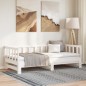 vidaXL Divano Letto con Letto Estraibile Bianco 90x200cm Massello Pino