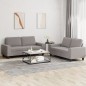 vidaXL Set di Divani 2 pz Tortora in Tessuto vidaXL Set di Divani 2 pz Tortora in Tessuto