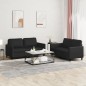 vidaXL Set di Divani 2 pz con Cuscini Nero in Similpelle