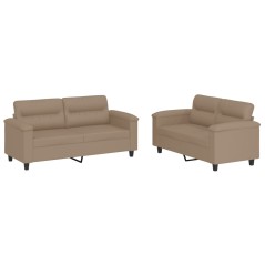 vidaXL Set di Divani 2 pz con Cuscini cappuccino in Similpelle