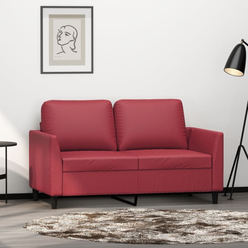 vidaXL Divano a 2 Posti Rosso Vino 120 cm in Similpelle vidaXL Divano a 2 Posti Rosso Vino 120 cm in Similpelle