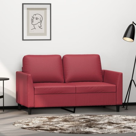 vidaXL Divano a 2 Posti Rosso Vino 120 cm in Similpelle