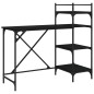 vidaXL Scrivania per Computer con Scaffali Nera 120x47x109 cm vidaXL Scrivania per Computer con Scaffali Nera 120x47x109 cm