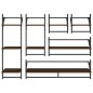 vidaXL Set Mensole Parete con Aste 6pz Rovere Marrone in Multistrato