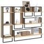 vidaXL Set Mensole Parete con Aste 6pz Rovere Sonoma Legno Multistrato vidaXL Set Mensole Parete con Aste 6pz Rovere Sonoma Legno Multistrato
