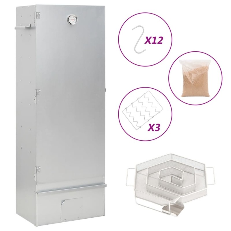 vidaXL Forno Affumicatore BBQ Generatore Fumo Freddo Acciaio Zincato vidaXL Forno Affumicatore BBQ Generatore Fumo Freddo Acciaio Zincato