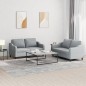 vidaXL Set di Divani 2 pz con Cuscini Grigio Chiaro in Tessuto vidaXL Set di Divani 2 pz con Cuscini Grigio Chiaro in Tessuto