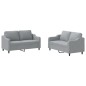 vidaXL Set di Divani 2 pz con Cuscini Grigio Chiaro in Tessuto vidaXL Set di Divani 2 pz con Cuscini Grigio Chiaro in Tessuto