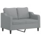 vidaXL Set di Divani 2 pz con Cuscini Grigio Chiaro in Tessuto vidaXL Set di Divani 2 pz con Cuscini Grigio Chiaro in Tessuto