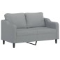 vidaXL Set di Divani 2 pz con Cuscini Grigio Chiaro in Tessuto vidaXL Set di Divani 2 pz con Cuscini Grigio Chiaro in Tessuto