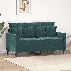 vidaXL Divano a 2 Posti Verde Scuro 120 cm in Velluto