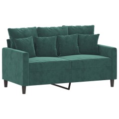 vidaXL Divano a 2 Posti Verde Scuro 120 cm in Velluto