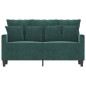 vidaXL Divano a 2 Posti Verde Scuro 120 cm in Velluto