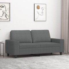 vidaXL Divano a 2 Posti Grigio Scuro 140 cm in Tessuto