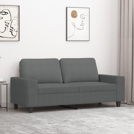 vidaXL Divano a 2 Posti Grigio Scuro 140 cm in Tessuto