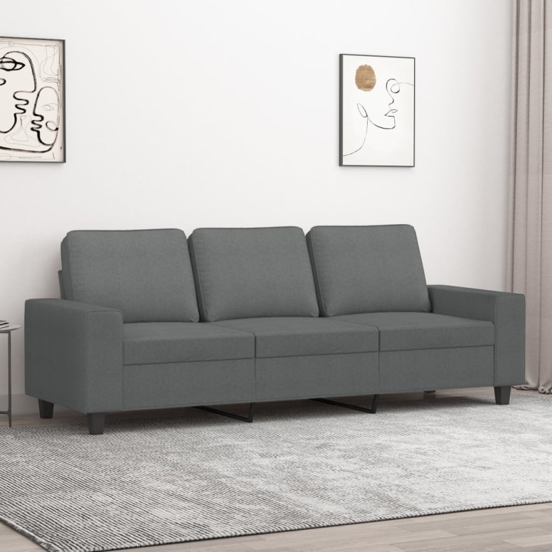 vidaXL Divano a 3 Posti Grigio Chiaro 180 cm in Tessuto vidaXL Divano a 3 Posti Grigio Chiaro 180 cm in Tessuto