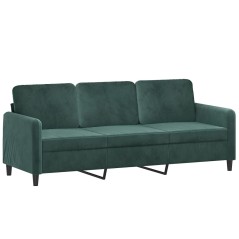 vidaXL Divano a 3 Posti Verde Scuro 180 cm in Velluto