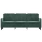 vidaXL Divano a 3 Posti Verde Scuro 180 cm in Velluto vidaXL Divano a 3 Posti Verde Scuro 180 cm in Velluto