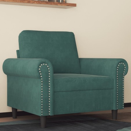 vidaXL Poltrona Verde Scuro 60 cm Velluto