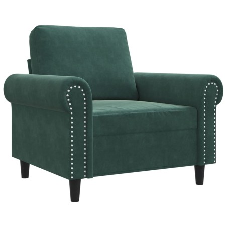 vidaXL Poltrona Verde Scuro 60 cm Velluto