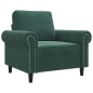 vidaXL Poltrona Verde Scuro 60 cm Velluto vidaXL Poltrona Verde Scuro 60 cm Velluto