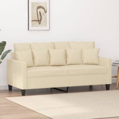 vidaXL Divano a 2 Posti Crema 140 cm in Tessuto