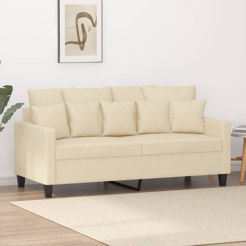 vidaXL Divano a 2 Posti Crema 140 cm in Tessuto vidaXL Divano a 2 Posti Crema 140 cm in Tessuto