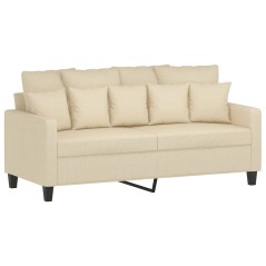 vidaXL Divano a 2 Posti Crema 140 cm in Tessuto