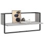 vidaXL Mensola a Parete con Asta Grigio Sonoma 65x25x30 cm vidaXL Mensola a Parete con Asta Grigio Sonoma 65x25x30 cm